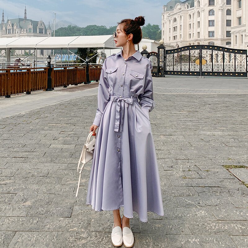 现货 工装风衣连衣裙女新品chic气质长裙 806P120严控168图片