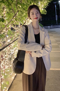 现货 蕾丝珠片PU皮 夹克小西装女百搭时尚290 22313P125控188图片