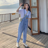 大货已出2021春夏新款复古减龄哈伦牛仔背带裤女487140P90控138，女装牛仔裤，艾青服饰