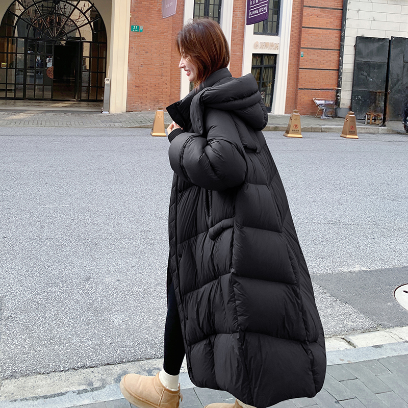 现货新品亲肤面料长款90羽绒服L27P450K680实物比图片好看，女装羽绒服，艾青服饰