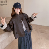 【】现货2026秋新款宽松皮衣外套1536622P145K198，女装皮衣，艾青服饰