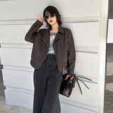 【】现货2025秋新款宽松皮衣外套1536617P150K218，女装皮衣，艾青服饰