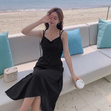 现货仿醋酸缎面时尚吊带连衣裙女内搭外穿背心裙487142P85控138，女装连衣裙，艾青服饰