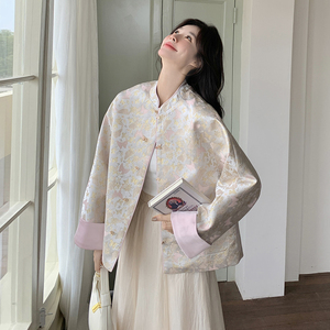 新中式风缎面短款小外套女春秋2025年新款高级感独特超好看夹克图片