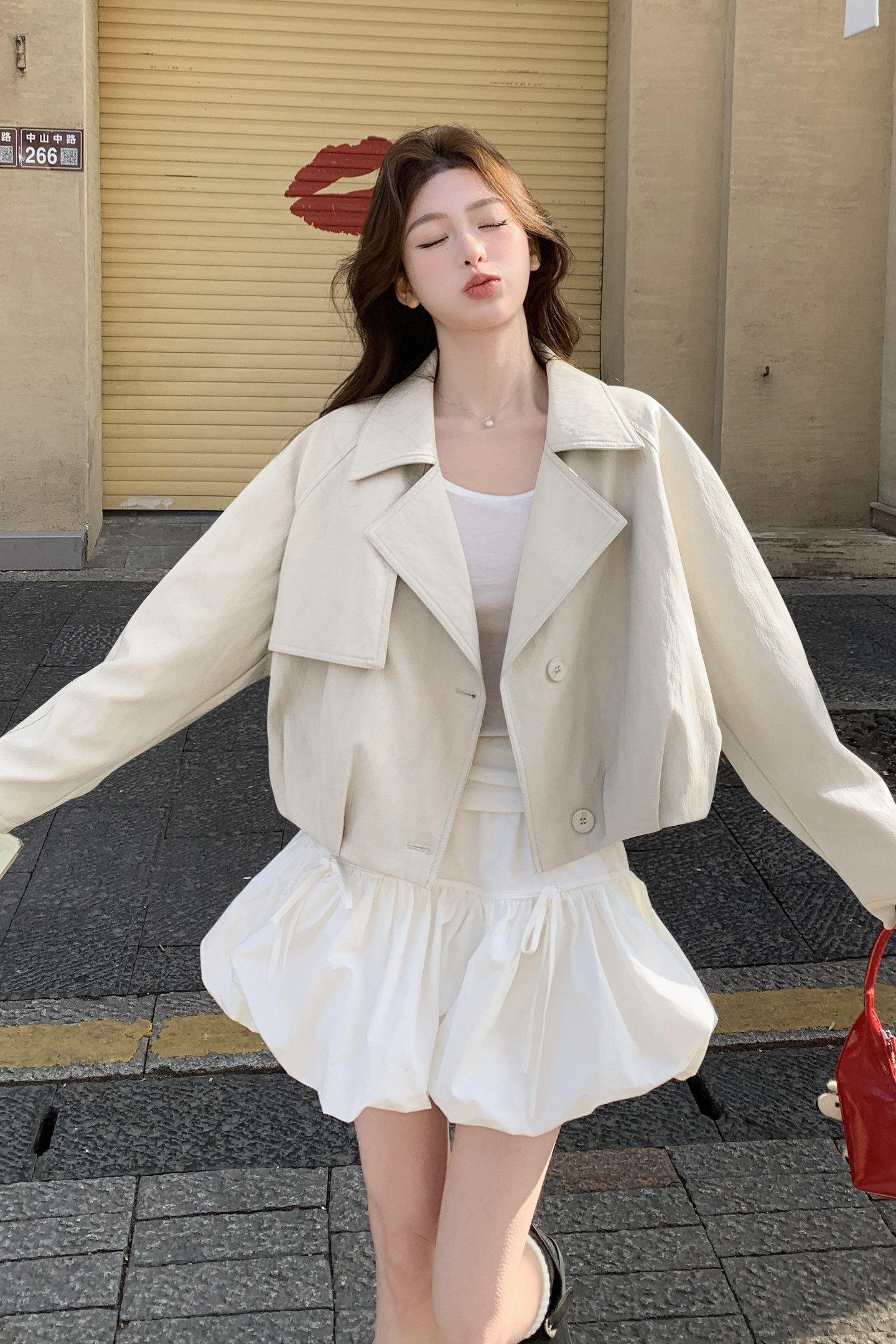 2026新款现货韩版宽松皮衣外套1535214P155K248,女装皮衣,艾青服饰