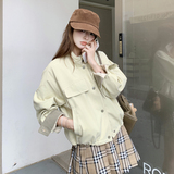 韩版小香风显瘦工装外套女2025春秋季新款设计感炸街减龄短款上衣，女装短外套，艾青服饰