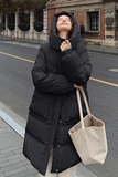 韩版学院风减龄连帽羽绒服女2025冬季新款加厚显瘦保暖白鸭绒外套，女装羽绒服，艾青服饰