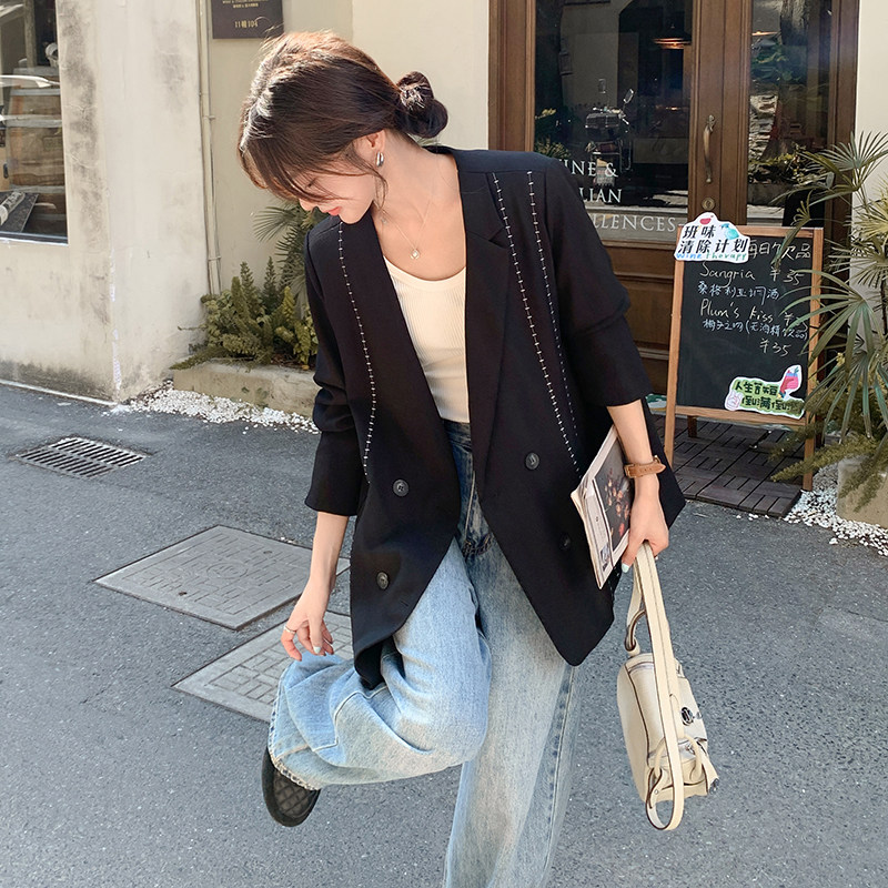 已卖开现货秋季韩版单边西装领线条西装外套1532467P135K198，女装皮衣，艾青服饰