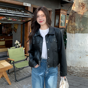 现货 春秋pu夹克机车风皮衣外套153 9832P130控188图片