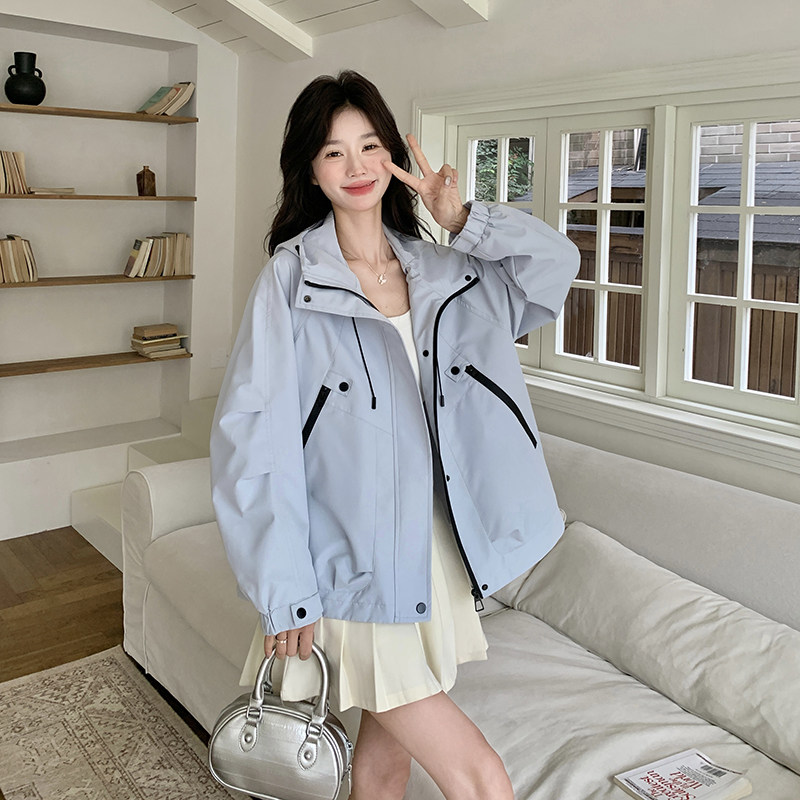 新品现货糖果色连帽冲锋衣1532612P145K198,女装短外套,艾青服饰