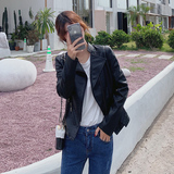 现货机车皮衣韩版秋季新款时尚pu皮外套女355P110控168，女装皮衣，艾青服饰
