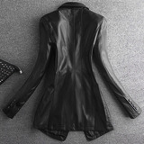 平卖爆，皮夹克小西装皮衣时髦1608900P130控198，女装皮衣，艾青服饰