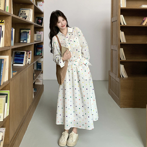 新款 7天出立体刺绣彩色波点衬衫半裙两件套153 5222P185K298，女装套装/套裙，艾青服饰