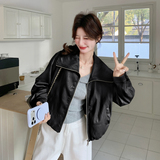 2026新款现货韩版皮衣外套1535203P145K238，女装皮衣，艾青服饰