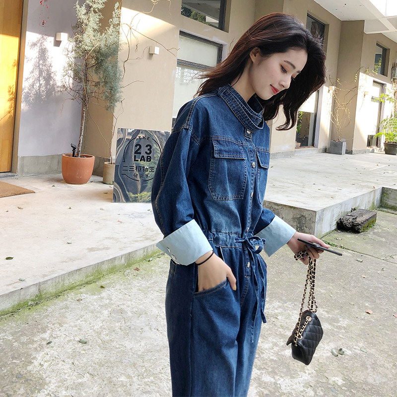 现货爆款增加XXL主推套装韩版牛仔连体裤女290811P130控178，女装牛仔裤，艾青服饰