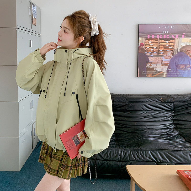 新品现货糖果色连帽冲锋衣1532612P145K198,女装短外套,艾青服饰
