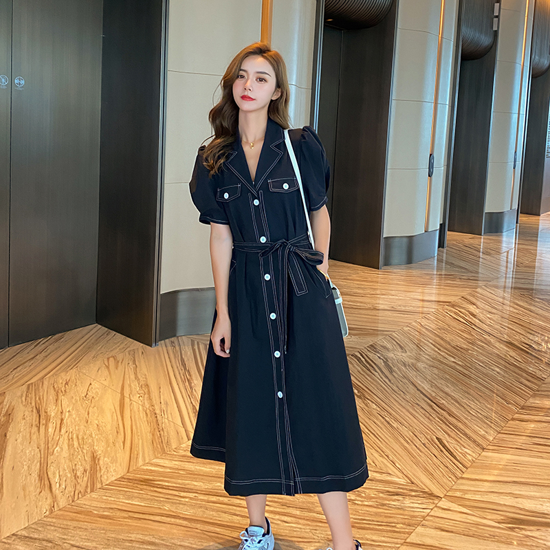 主推大货款可盐可甜可清纯可狂野西装撞色连衣裙290160P95控138，女装连衣裙，艾青服饰