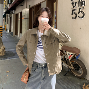 现货 秋冬pu夹克机车风皮衣外套 9832薄款130控188图片