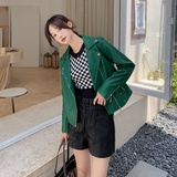 现货主推皮夹克水洗PU皮机车服女宽松外套潮29022311P125控188，女装皮衣，艾青服饰