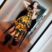 原创设计店 五折 繁花盛夏长旗袍 回馈 花树与松鼠 此岸歌声