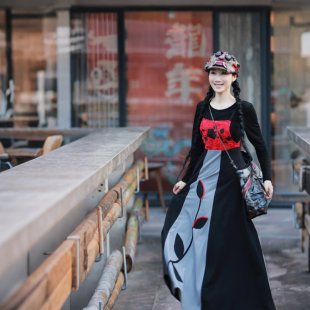 原创 七折 艺术风绣花贴花背带裙 回馈 念子实多 此岸歌声