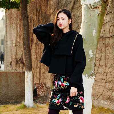 原创设计风松桃四时小短裙