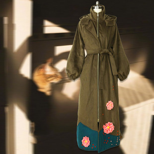 长风衣 军绿羊绒手打花童话风裙式 月亮果子酒 原创 此岸歌声