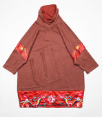 此岸歌声 8件 铁锈橘绣花毛衣大袍子 均码