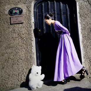 此岸歌声*原创-浅紫绣花改良汉服裙  莫向花笺（加长版）