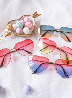 复古金属爱心形桃心搞怪男女眼镜糖果色眼镜太阳镜海洋片潮流墨镜