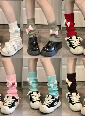 Ruibbit骨头玩偶堆堆袜y2k少女白色亚文化辣妹小众腿套显瘦