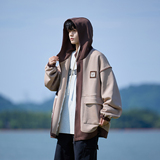 相机片秋季休闲连帽外套假两件刺绣潮男大码夹克6628P98控138，男装夹克，电商A029A