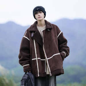 相机少年感外套冬装羊羔毛绒棉服男加厚保暖棉衣 2906 P118控168，男装棉衣，电商A029A