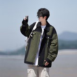 相机日系港风潮牌大码撞色夹克少年感男宽松外套2873P75控98，男装夹克，电商A029A