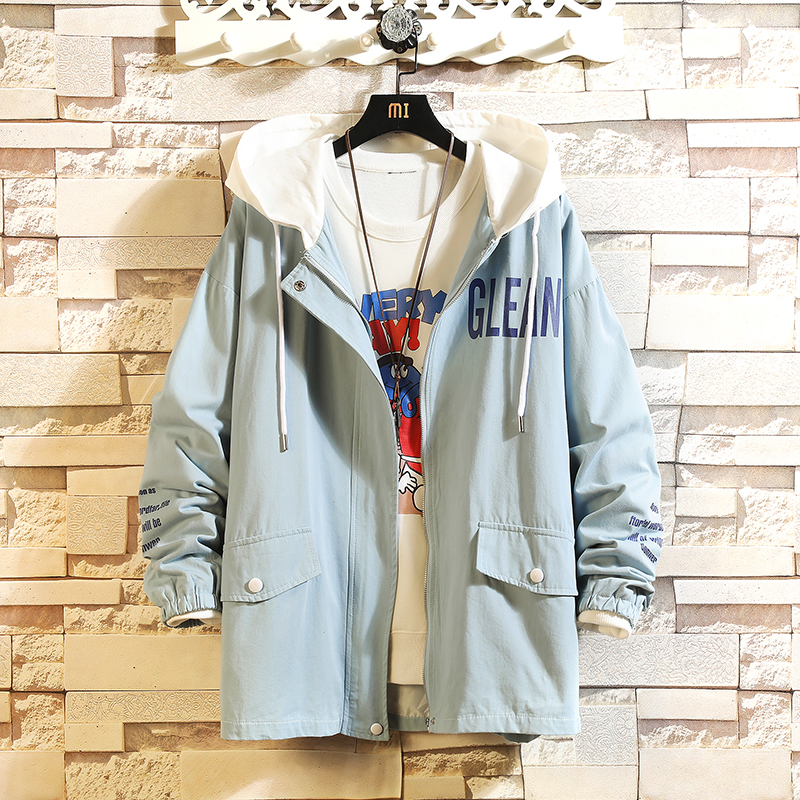 Hanging and clapping brick loose large casual youth fresh jacket fashionable men's letter printing jacket