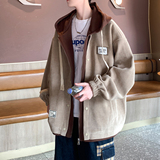 大码撞色连帽外套假两件青年男休闲夹克港风外景6635P98控138，男装夹克，电商A029A