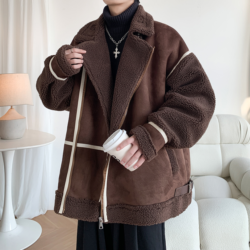 港风大码外套冬装羊羔绒棉服男加厚流行休闲棉衣 2906 P118控168，男装棉衣，电商A029A