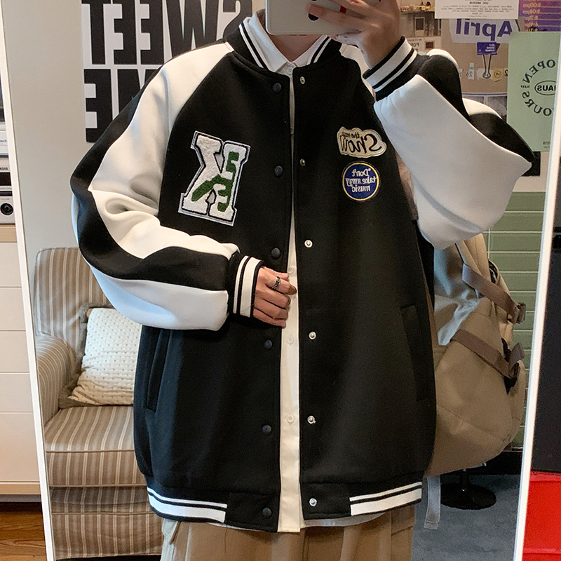 春秋款港风大码棒球服潮男休闲夹克外套外景A029A2259P70控88，男装夹克，电商A029A