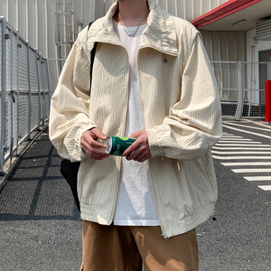 外景新款夹克青年男大码宽松休闲外套纯色可二开 6633 P88控128图片