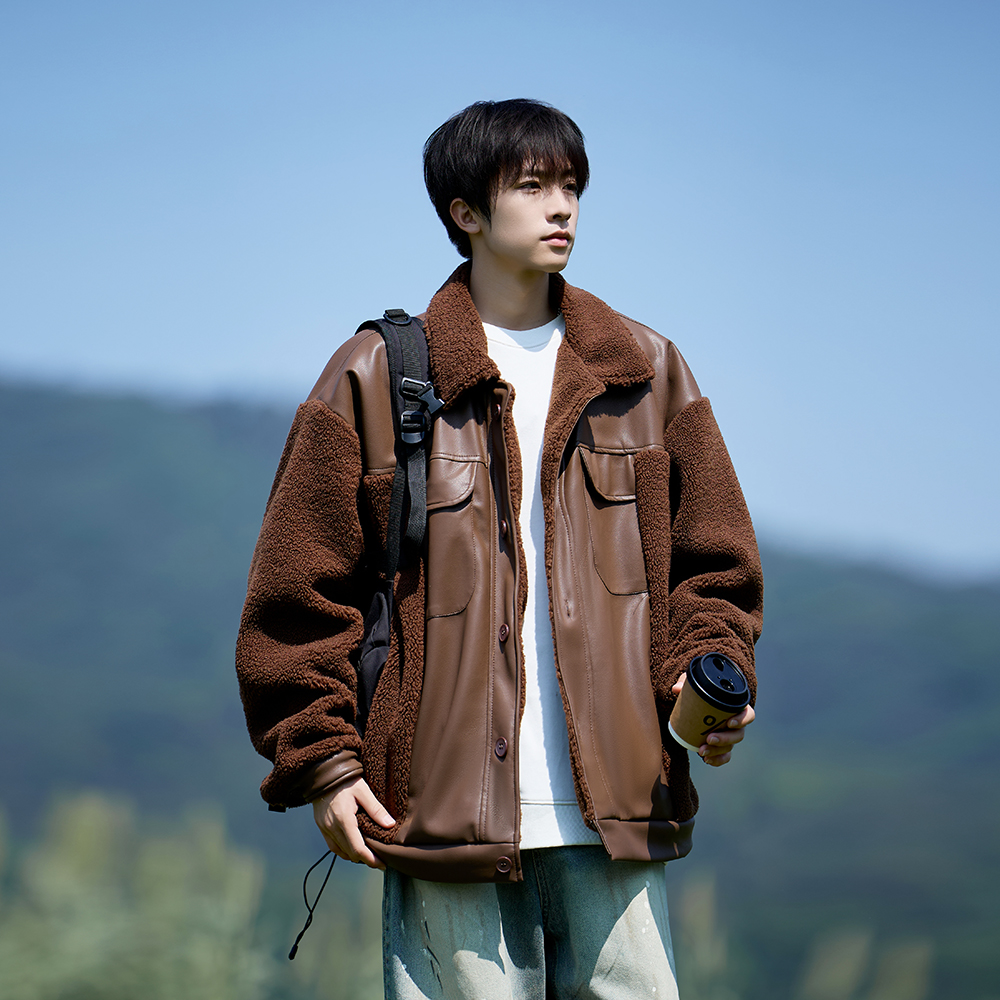 相机片帅气加厚绒外套冬款棉袄青年男宽松棉衣6681P118控168，男装棉衣，电商A029A