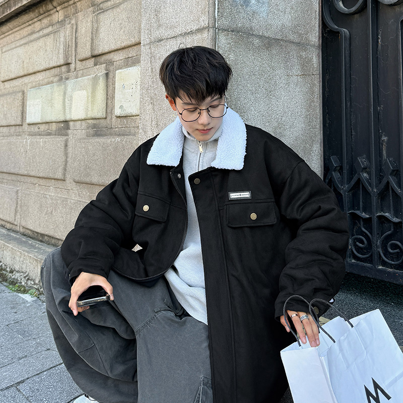 羊羔毛棉服男2025冬季新款休闲外套潮牌棉衣棉袄2903P88控128，男装棉衣，电商A029A