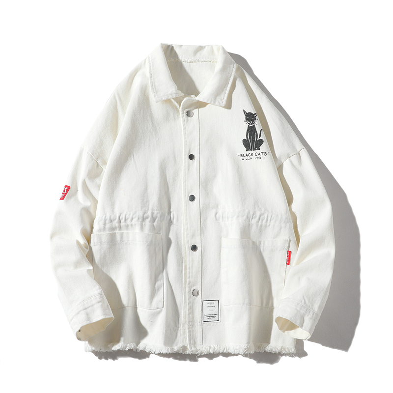 Japanese waist drawstring jacket with white background