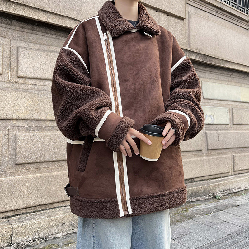 港风外套冬装羊羔绒棉服痞帅宽松男加厚休闲棉衣2906P118控168,男装棉衣,电商A029A