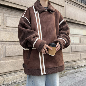 港风外套冬装羊羔绒棉服痞帅宽松男加厚休闲棉衣 2906  P118控168图片