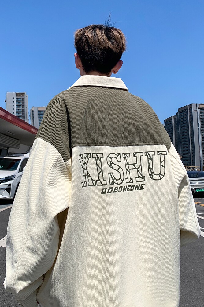 新款日系灯芯绒休闲夹克男宽松休闲外套港风外景6629P68控98,男装夹克,电商A029A