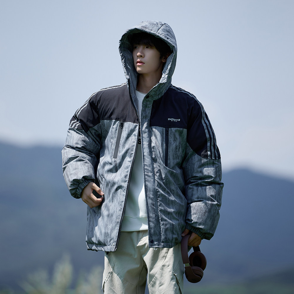 加厚外套棉袄冬款连帽流行棉服男拼色炸街棉衣6678P118控168,男装棉衣,电商A029A