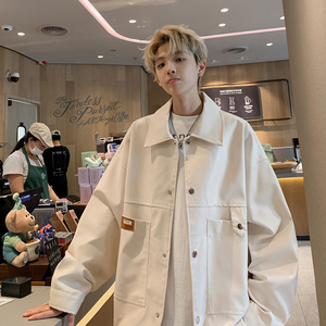 新款日系皮衣外套机车服男潮牌大码休闲夹克外景 2861 P78控118图片