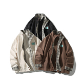 白底平铺秋款日系港风外套潮大码拼接男休闲夹克6650P88控128，男装夹克，电商A029A