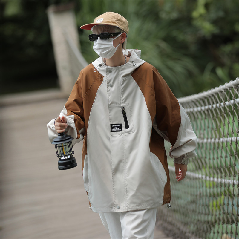 抖音直播美式工装夹克潮牌男连帽冲锋衣外套2661P68控88,男装夹克,电商A029A