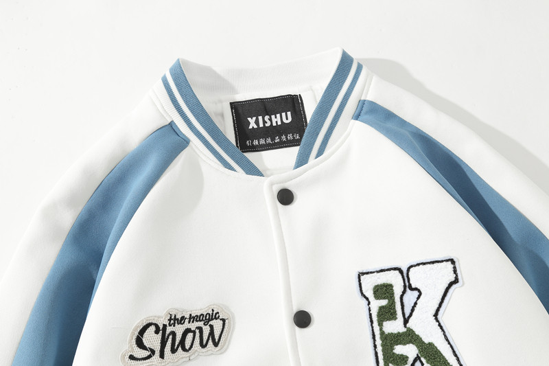 白底平铺港风宽松百搭棒球服男大码休闲夹克外套2259P70控88,男装夹克,电商A029A